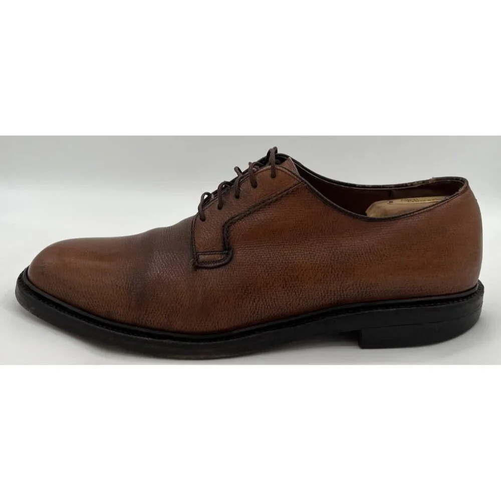 Hanover LB Sheppard Vtg Shoes Derby Pebbled Brown Leather 11 C/R Goodyear Welt